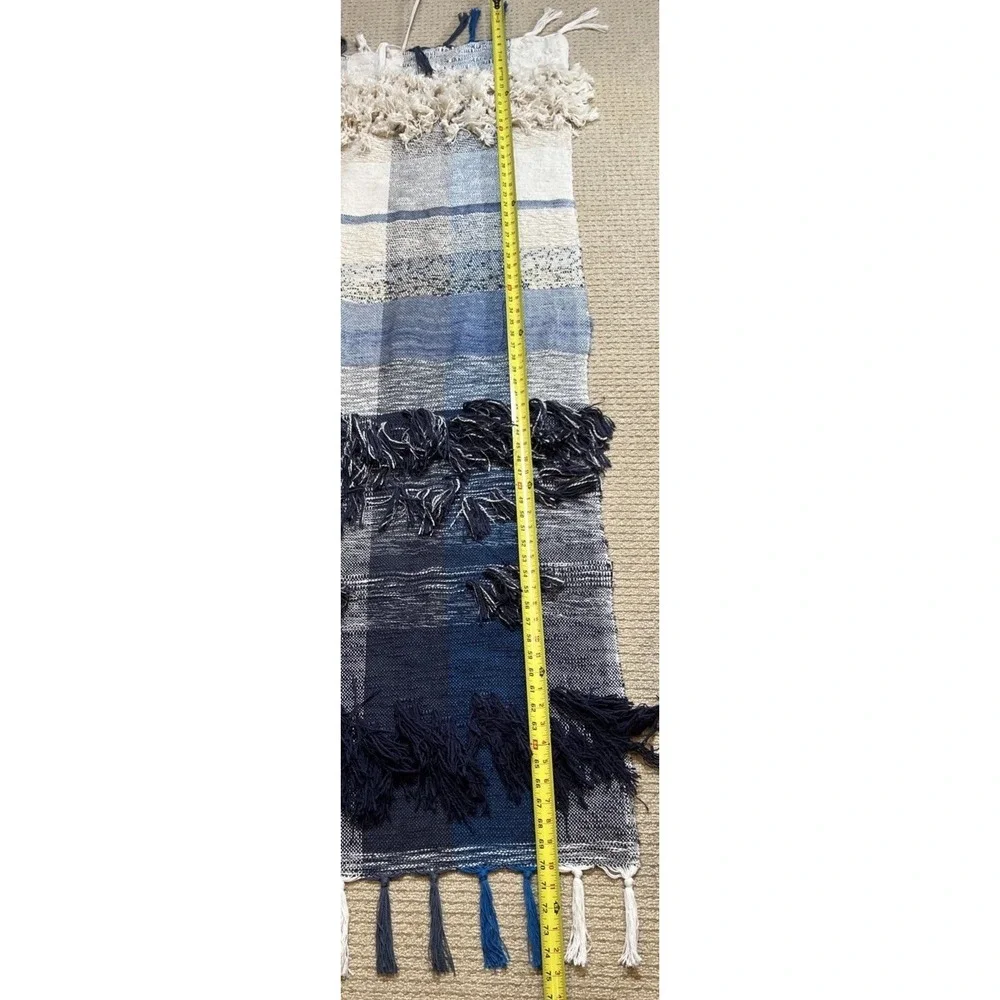 All Roads Design Throw Blanket Anthropologie Bloomfield Fringe Handcrafted-Mint! - Picture 7 of 12
